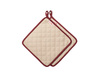 Omnia pot holders for the stovetop oven 24 x 24 cm, 2 pcs - beige with burgundy trim