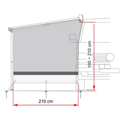 Sun View Side Van Ściana Boczna Szara 210cm F40van F43van