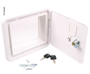 Klapa serwisowa Carbest z zamkiem, wymiary zewnętrzne 193x165mm, biała