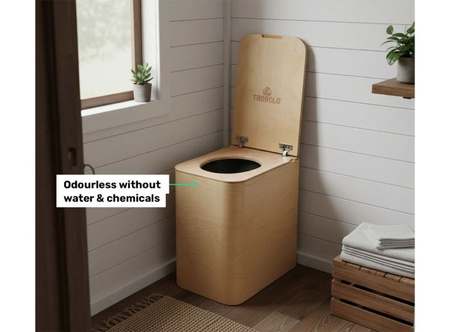 TROBOLO SilvaBlœm - wooden composting toilet with urine separation, natural wood