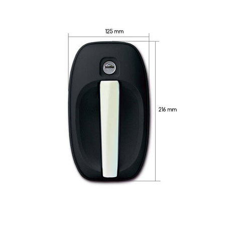 Kompletny zamek 1122 czarny z chromowanym uchwytem