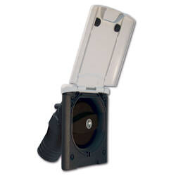 External fuel filler socket with cap - white