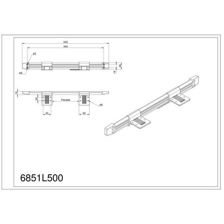 Ilse Szyna ścienna do mocowania stołu Wall Connection Rail 50 cm aluminium srebrna - kamper