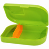 ajaa! lunch box with divider, green – made from sugarcane, 18.5 × 12.5 × 5 cm