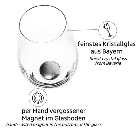 Kryształowe magnetyczne szklanki o pojemności 400 ml silwy