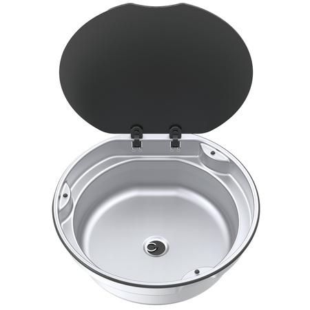 Okrągły zlew ø39cm Thetford Basic Line 30 z pokrywą szklaną