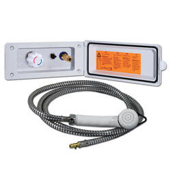 Zewnętrzny wylot białej wody z mieszaczem