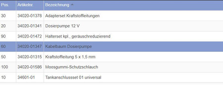 Cable harness for Combi 6 E