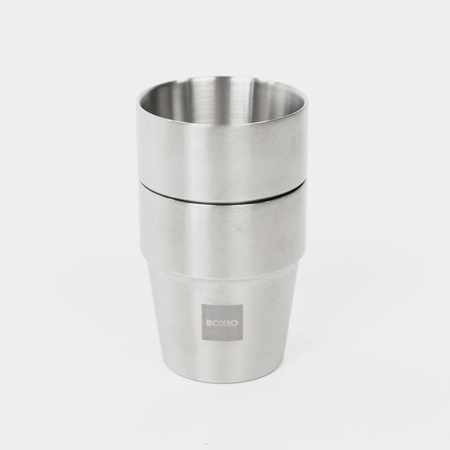 BOXIO CUP Zestaw 2 kubków 300 ml ze stali nierdzewnej do kempingu