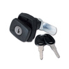 1036 push lock for motorhome and caravan service hatches - black, rectangular, with Zadi cylinder and keys, 40 mm hole spacing