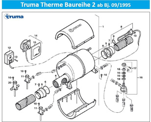 Truma Therme control panel with cable, 6m, black