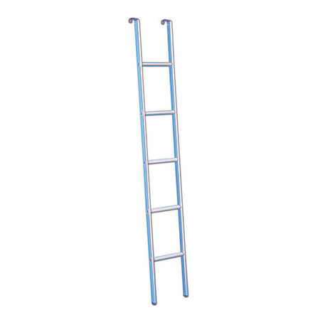 Drabinka do łóżka piętrowego Protek 5 stopni - aluminium anodowane, 158 x 27 cm, z długim hakiem
