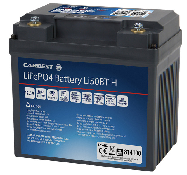 Akumulator litowy LiFePO4 Li50BT-H z Bluetooth i funkcją grzania - 50 Ah