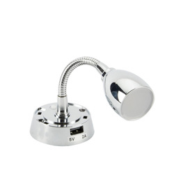 Dimatec Jolly Flexi - lampka do czytania LED z USB-A, chrom