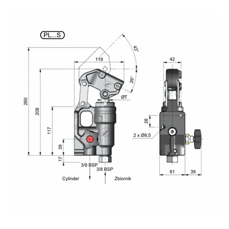 Pompa jednostronnego działania PL 20S, do zabudowy 20 cm^3