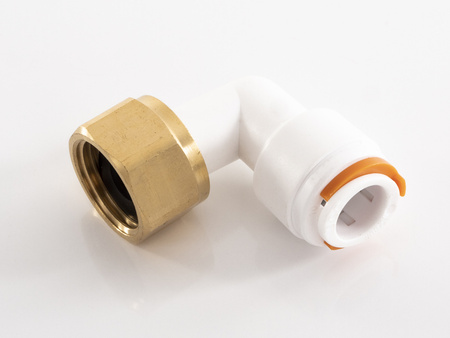Łącznik kątowy 90° Ø12mm biały z nakrętką RM650015