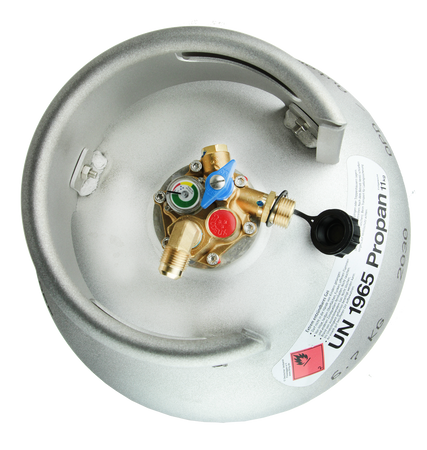 Alugas TravelMate 27.2 l (11 kg) aluminium LPG cylinder - with multivalve and 80% fill stop, for motorhomes