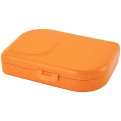 ajaa! lunch box with divider, orange – made from sugarcane, 18.5 × 12.5 × 5 cm
