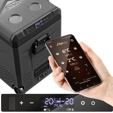 Yolco przenośna lodówka kompresorowa TCX60 60 l, dwustrefowa, Space Grey