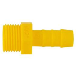 LILIE wylewka prosta (króciec) WeißGELB, gwint 1/2" na wąż 10 mm (choinka), żółta