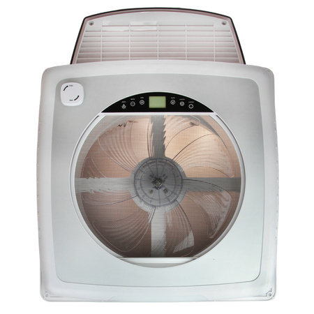 Plus Fan wentylator dachowy 40 x 40 cm z roletą, LED i pilotem, przezroczysty - do kampera