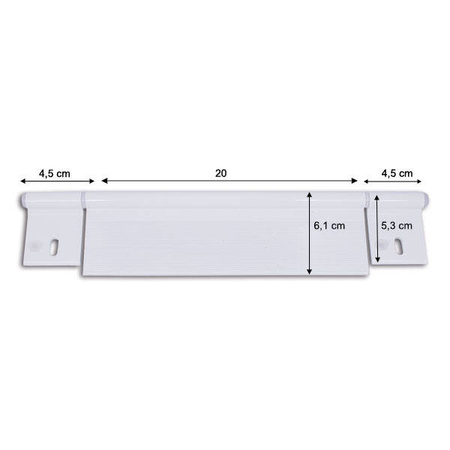Zawias aluminiowy biały 290 mm z 2 otworami – do klapy tylnej
