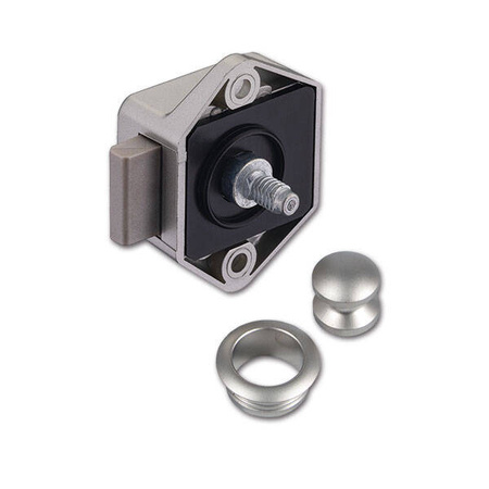 Nickel-plated mini Push-lock kit in packaging