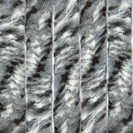 Chenille curtain white/grey - 90 x 200 cm