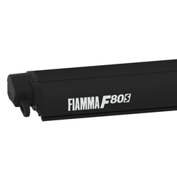 Fiamma F80s 370 roof awning - length 370 cm, projection 250 cm, Deep Black case, Royal Grey fabric