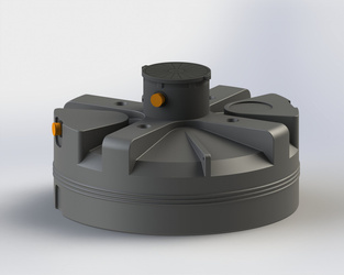 Cylindryczny niski podziemny pojemnik 3000 l UHPLAST szary