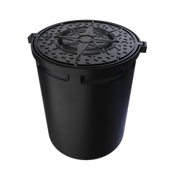 Uniwersalna plastikowa studzienka 600 z pokrywą 60 l UHPLAST czarny