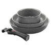 Zestaw patelni Torre 4-częściowy szara plamka aluminium 2,1kg
