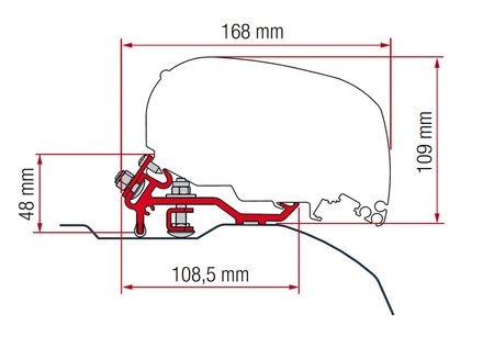 Zestaw profili uszczelniających 370 cm do Fiamma F80S - Fiat Ducato
