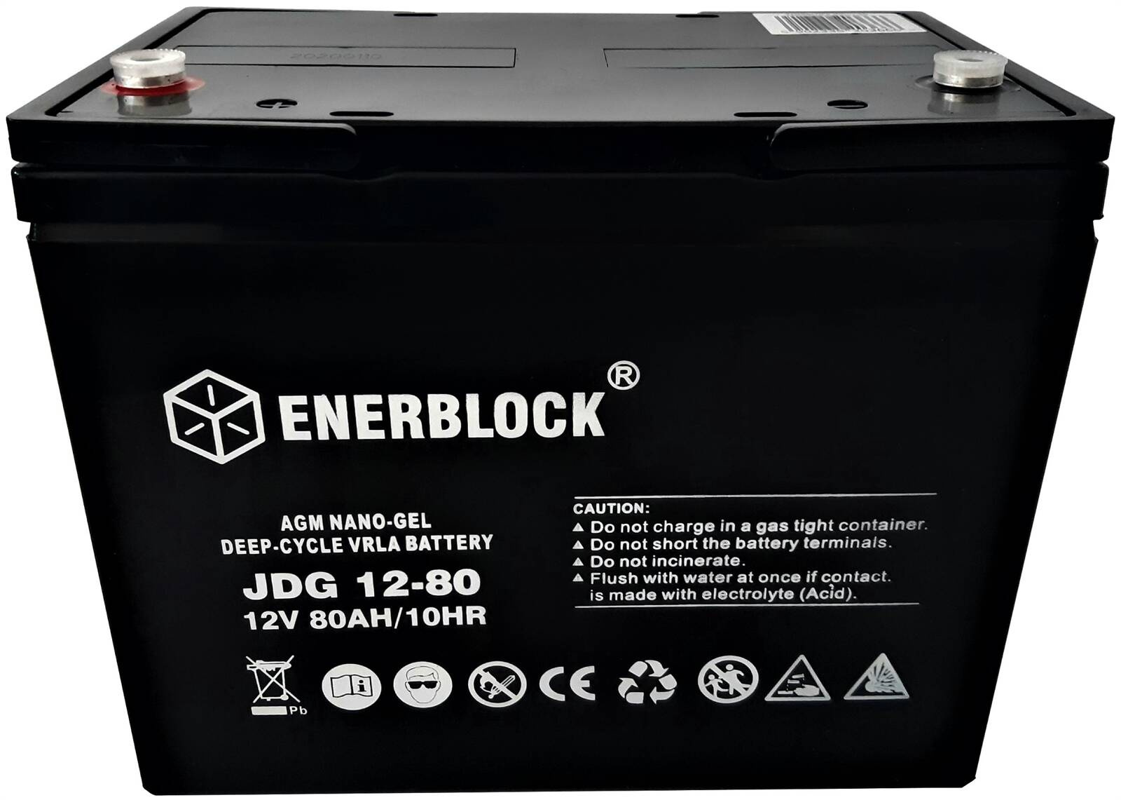 Akumulator kwasowo-ołowiowy ENERBLOCK AGM-GEL Hybrid 12V, 80AH Seria JDG
