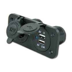 Uchwyt z 2 gniazdami USB i gniazdem 12V