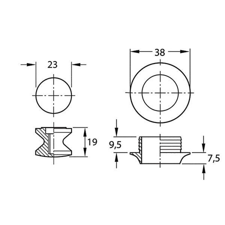 Nickel-plated Push-Lock kit with nickel-plated button and rosette