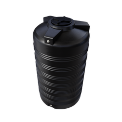 Cylindryczny pionowy pojemnik 2000 l UHPLAST czarny
