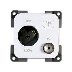 12 V DC + gniazdo TV - biały