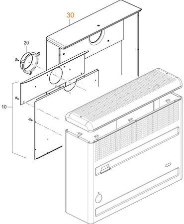 Brown installation box for the S2200 radiator