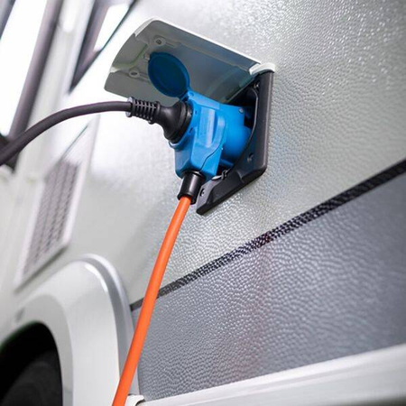 Przedłużacz kempingowy 230V CEE-CEE z Schuko - kątowy 1.5m