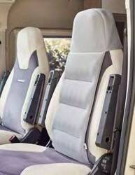 Back support cushion for Fiat Ducato cockpit seats, grey