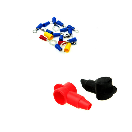 Busbar szyny zbiorcze 180A czerwona i czarna 12P z pokrywą