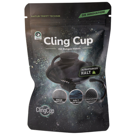 ClingTech przyssawka ClingCup z hakiem elastycznym czarna