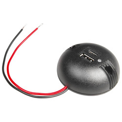 PRO CAR Surface-Mounted Double Socket USB-C/USB-A Round