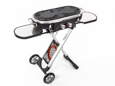 Grill gazowy 2-palnikowy na kółkach z bezpiecznikiem zapłonowym - 50 mbar