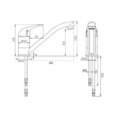 Charisma sink mixer - spout 165 mm