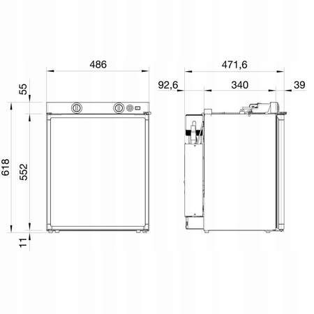 DOMETIC - Lodówka 60L 12V/230V/Gaz RM 5310