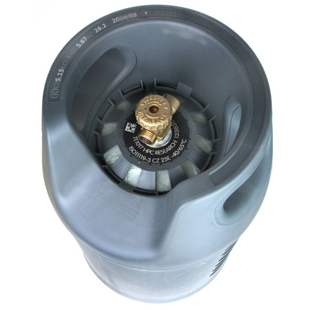 Composite cylinder for forklifts, 26.2 liters, G.12 FLT valve, gray