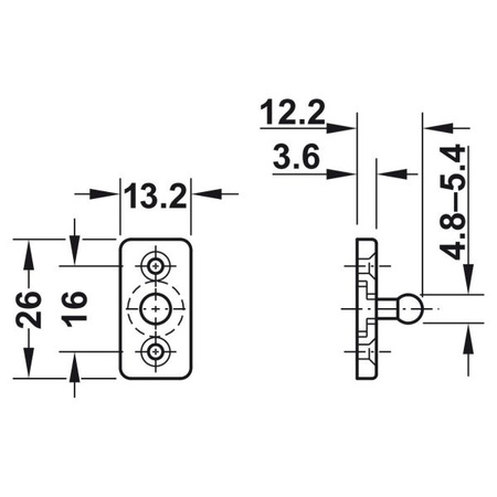 Zatrzask sprężynowy bezuchwytowy Häfele z zaczepem – czarny