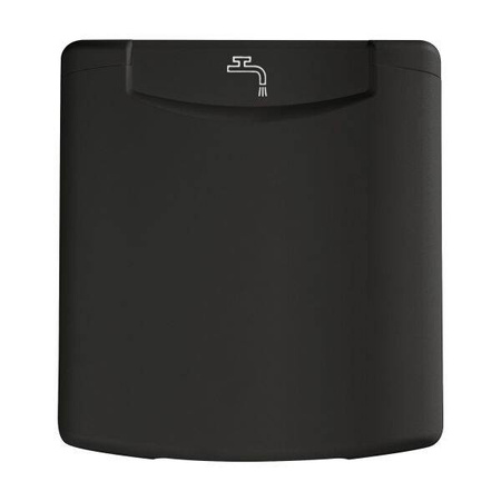 FAWO Gniazdo wlewu wody na ścianę boczną czarne - wąż ø40 mm, otwór 85,5 x 90 mm